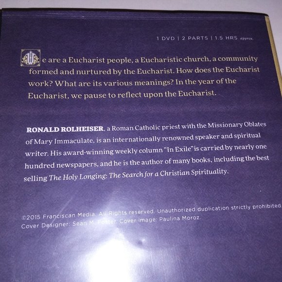 Eucharist DVD Gods Way of Embracing Us A Meditation with Ronald Rolheiser 1.5 Ho - Picture 8 of 9